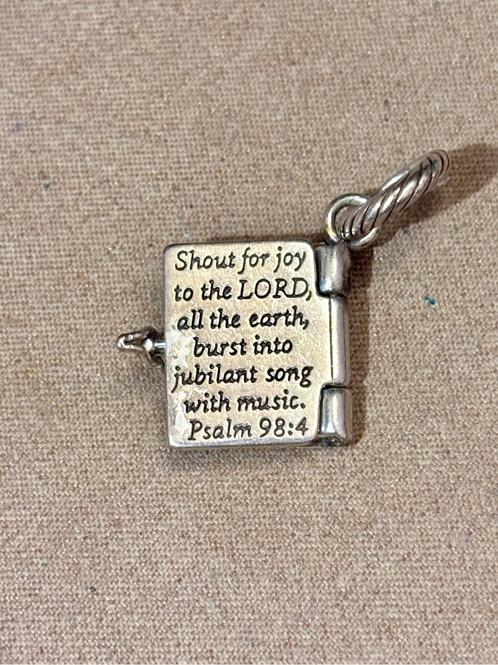 🆕Listing! Brighton Holy Bible charm It opens! Engraved verses Silver Retired - Picture 2 of 7